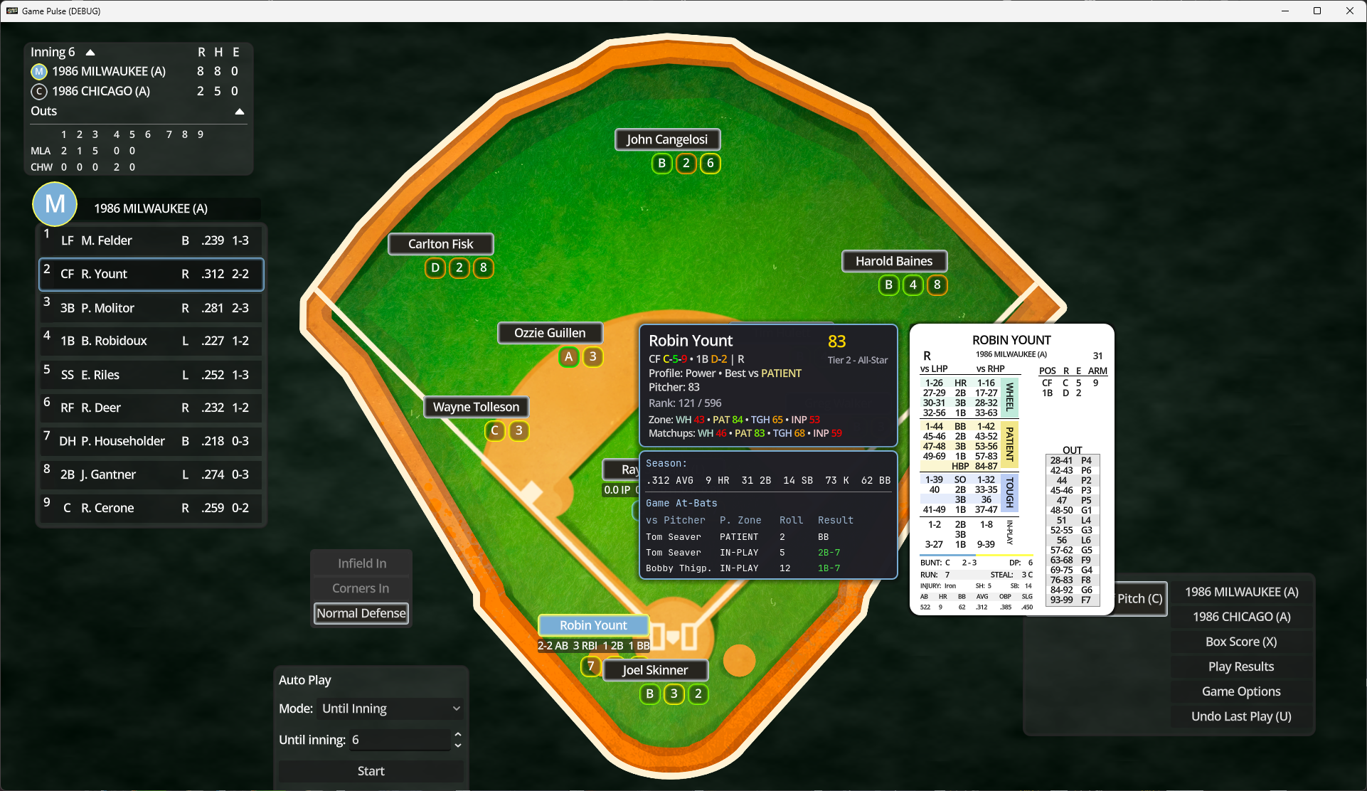 Game Pulse Payoff Pitch Baseball - 1986 Season Set